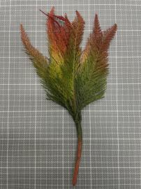 Dirbtinė lapų šakelė, ilgis 33cm (raudona-žalia)
