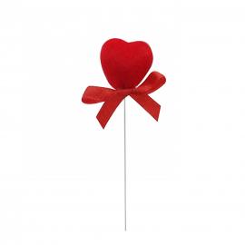 Raudonos širdelės ant pagaliuko, skersmuo 2cm (50vnt x 0,10€)