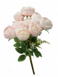 9 rožių puokštė 43cm (kreminė-rožinė)