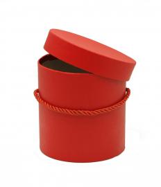 Cilindrinė dėžutė su rankenėle (raudona)