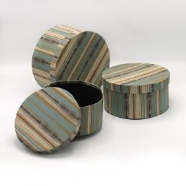 Cilindrinės dėžutės 3 dalių (marga mediena)