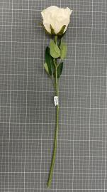 Dirbtinė rožės šaka, ilgis 52cm (balta)