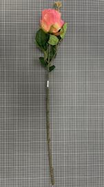 Dirbtinė rožės šaka, ilgis 70cm (rožinė)