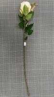 Dirbtinė rožės šaka, ilgis 70cm (balta)