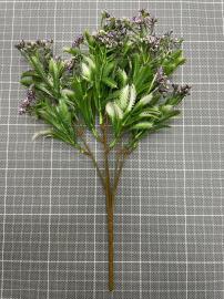 Dirbtinė lapų šakelė, ilgis 31cm (violetinė)