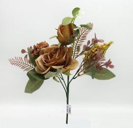 2 rožių puokštė 35 cm (ruda)