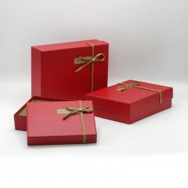Stačiakampės dėžutės 3 dalių (raudona)