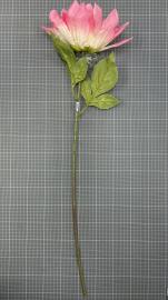 Dirbtinė gėlės šaka, ilgis 80cm (šv. rožinė-šv. geltona)