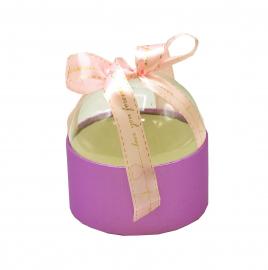 Cilindrinė dėžutė su gaubtu ir raišteliais (violetinė)
