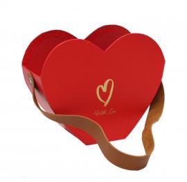 Širdelės formos dėžutė su rankenėle (raudona)