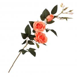 Rožių šaka iš 3 žiedų, ilgis 92cm (persikinė)