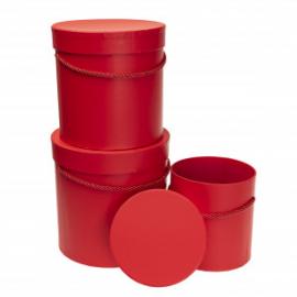 Cilindrinės dėžutės 3 dalių su rankenėle (raudona)