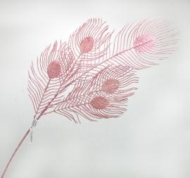 Dirbtiniai blizgantys plunksnos lapai 87 cm (rožinė)