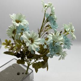 Dirbtinė gėlės puokštė, ilgis 33cm (šv. mėlyna)