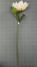 Dirbtinė gėlės šaka, ilgis 80cm (balta-šv. rožinė)